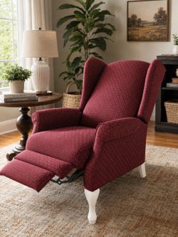 Wine Red Wingback Reclining Accent Chair | Reading Nook Chair