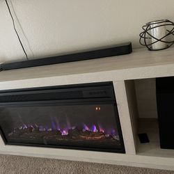 Entertainment Center With Color Fireplace