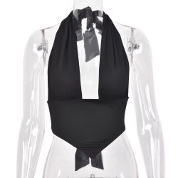 Black halter Top Crop Top