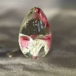 Glass Egg With Flower Inside