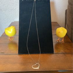 Sterling Silver Floating Heart Necklace 