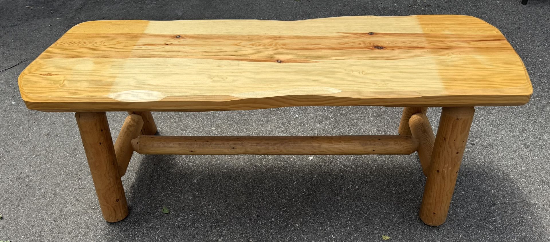 Solid Wood Log Bench
