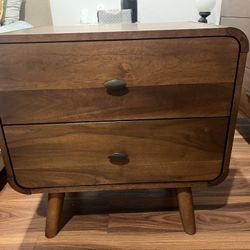 New Mid Century Nightstand. Dark Walnut Finish. 27x15x26H. Free Delivery!
