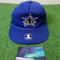 Vintage 1990s Seattle mariners trident logo mesh hat