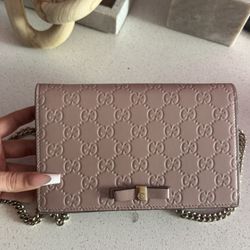 Pink Gucci Leather Purse 