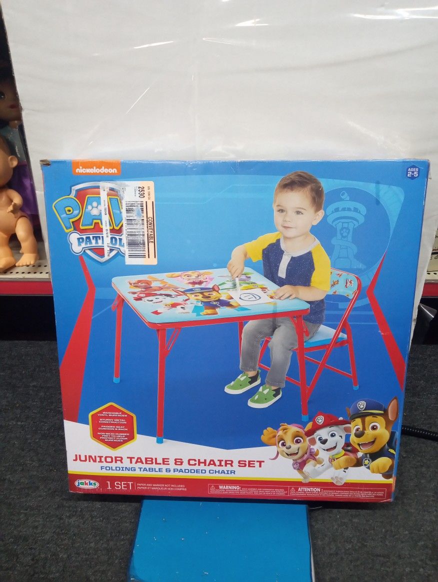 Paw Patrol Kids Table & Chairs Set for Kid and Toddler 36 Months Up to 7 Years