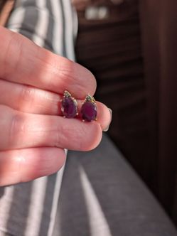 Some kind Ruby n diamond earrings