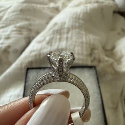Size 8 Moissanite Ring. Sterling Silver 