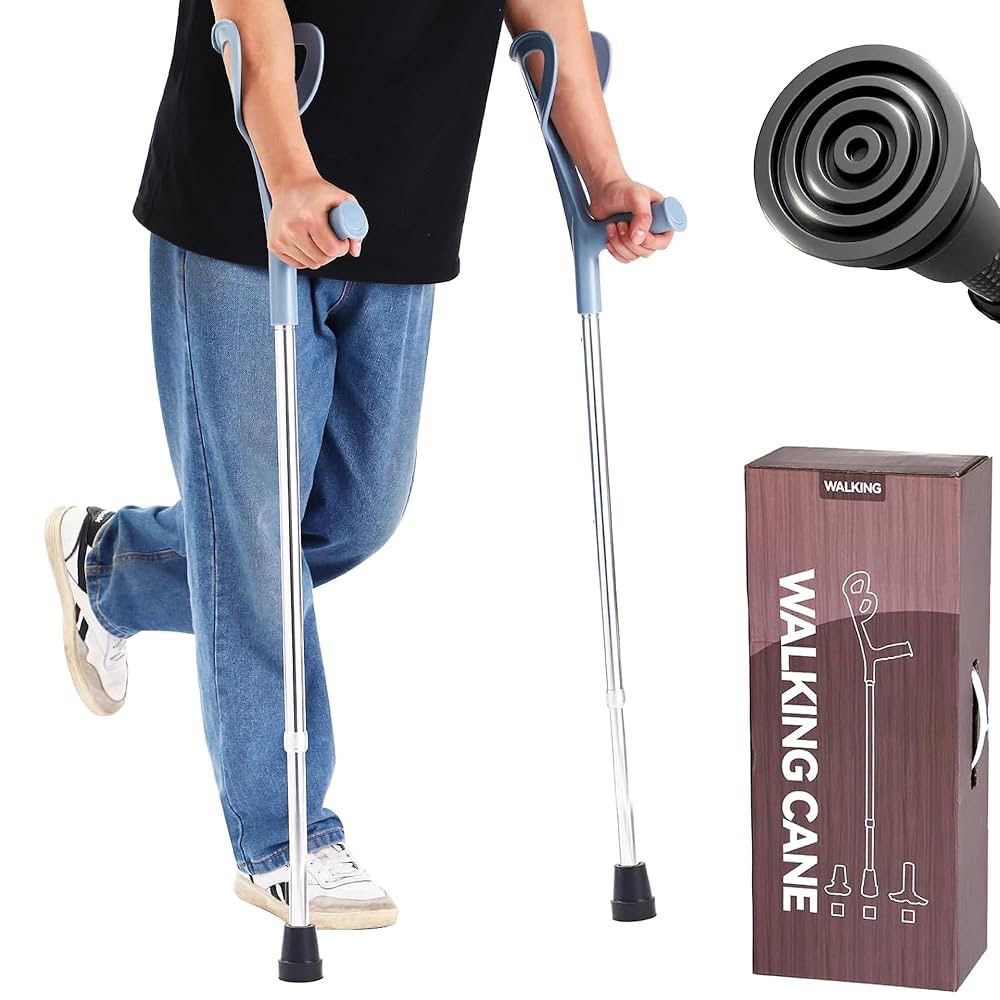 2 Pcs Forearm Crutches for Adults Foldable