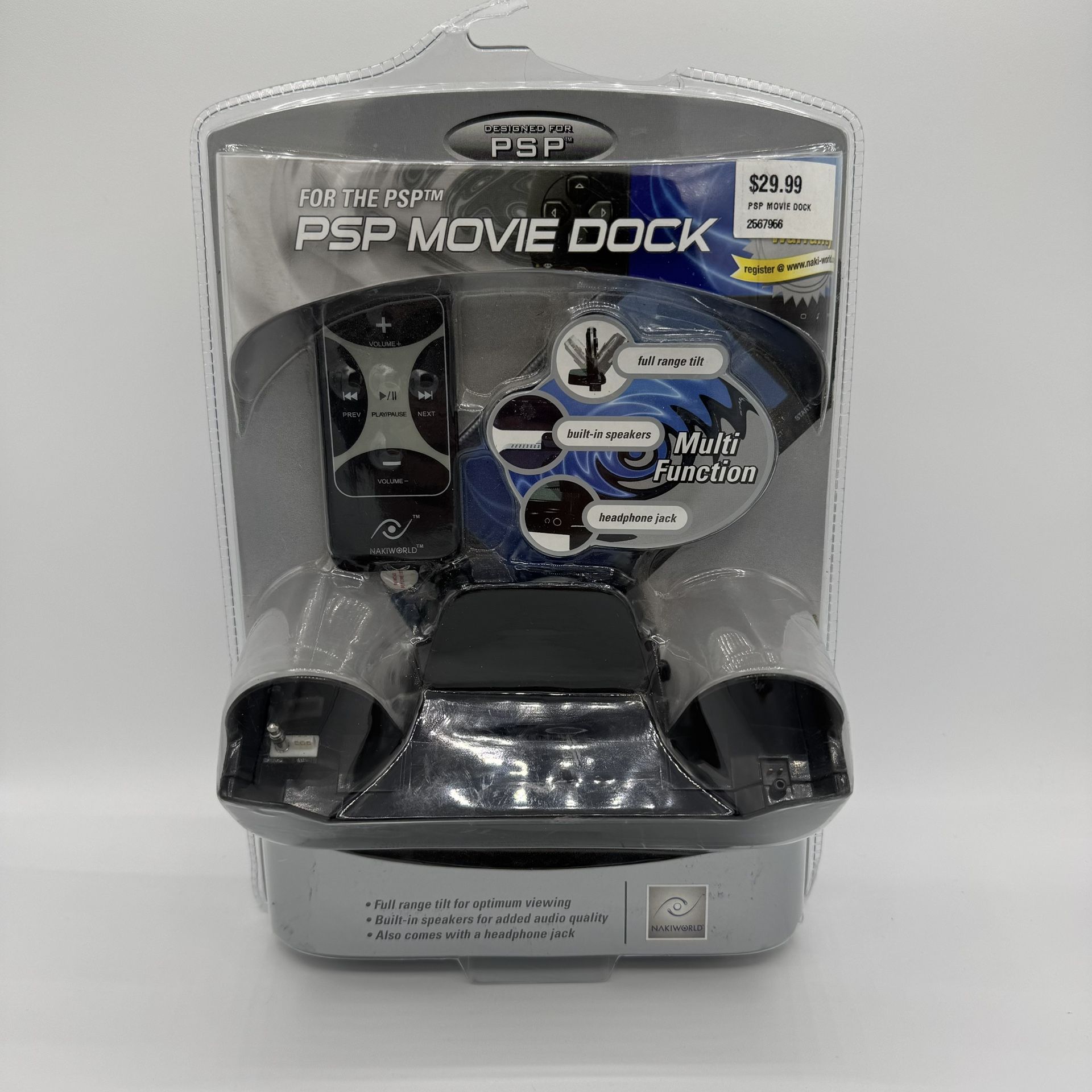 Naki World Playstation PSP Movie Dock W/ Remote Brand NEW Factory Sealed