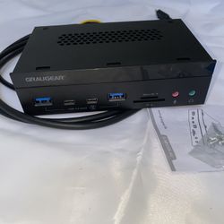 5.25 Inch 10Gbps USB 3.2 PC Front Panel Card Reader with Audio Ports, SD/microSD Internal Card Reader, USB3.2 Type-E Key-A 20-Pin Header & USB3.0 Head