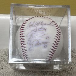 David Riske, Ted Uhlaender, Sean Depaula, and Roy Smith Signed Cleveland Indians Baseball