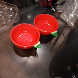 Apple Cups And a Glass Ash Trey 