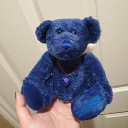 Vintage Blue September Birthstone Bear w/ Wings