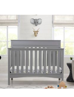 Gray Convertible Baby Crib