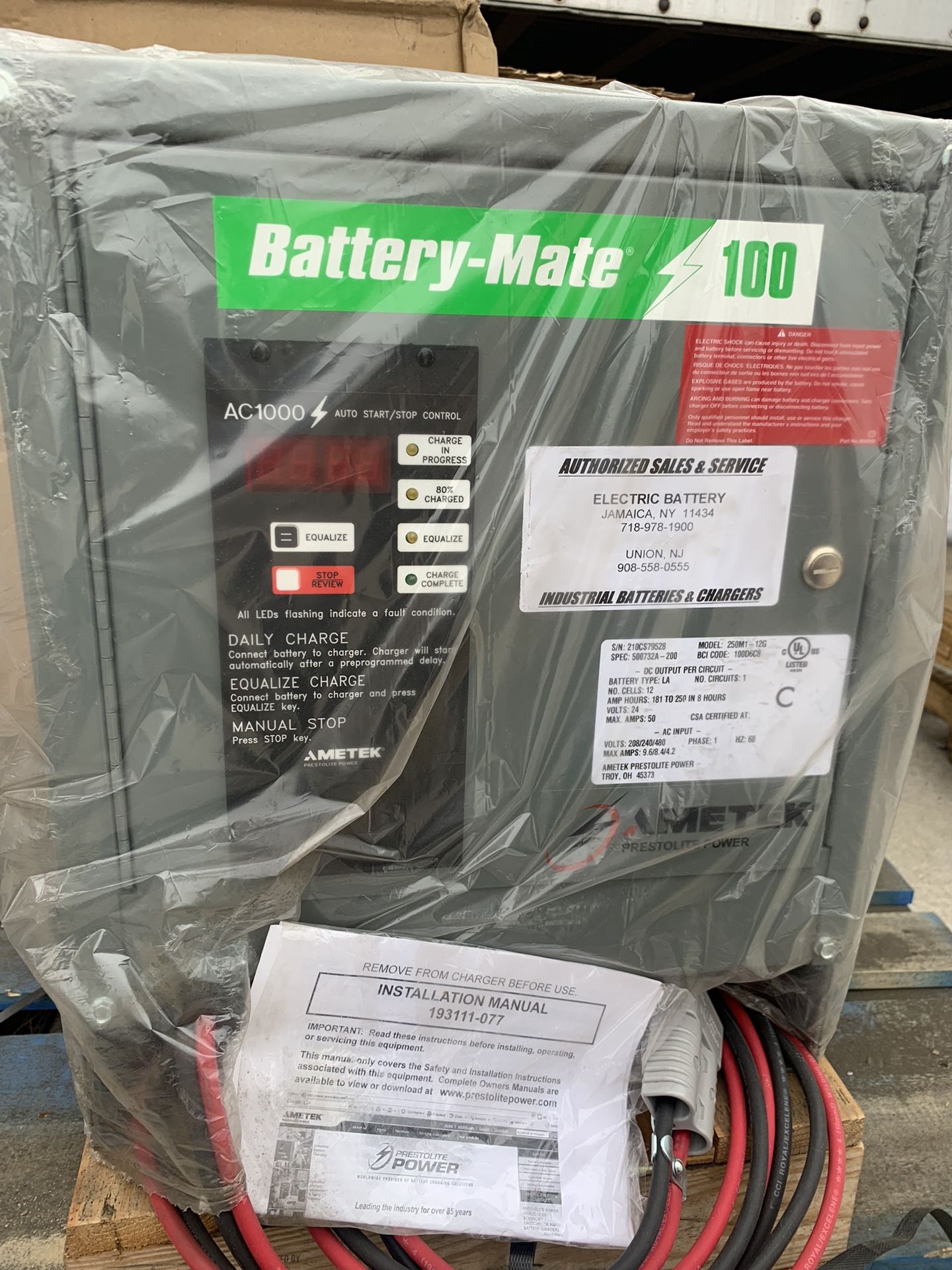 24v Forklift Charger ametek battery mate 100