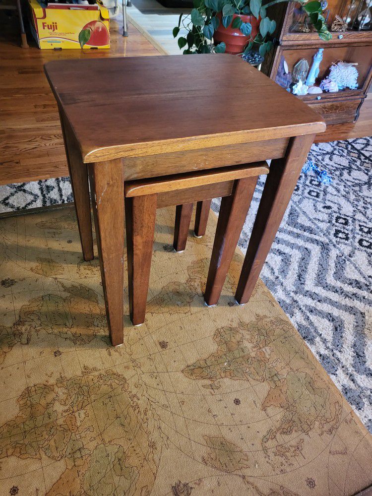 Two Wooden Nesting Tables 
