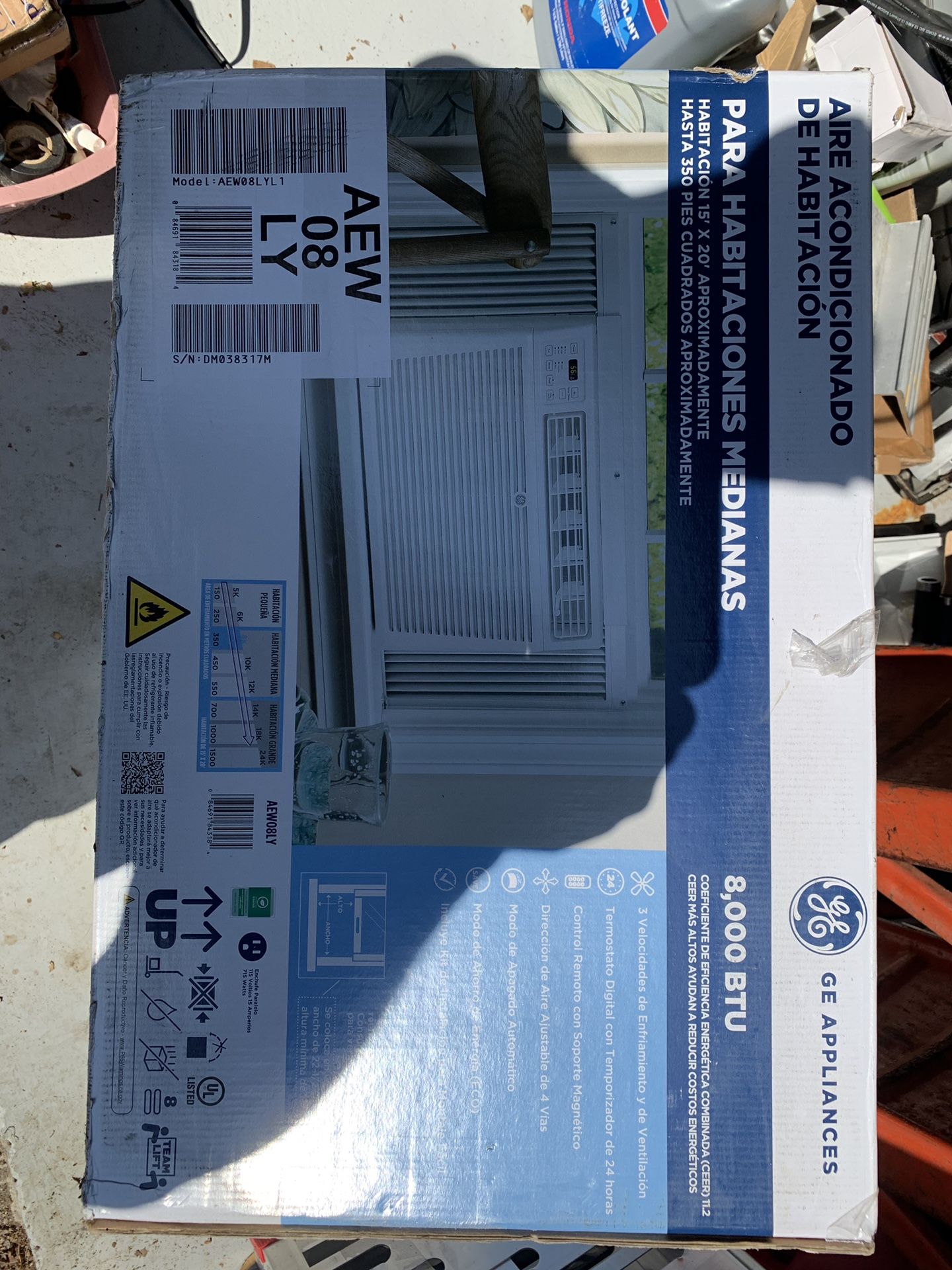 GE air conditioner 8000 btu. Now 250