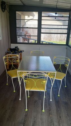 1965 meadowcract iron table & chairs