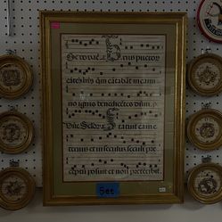Vintage Antiphonal Music Sheet