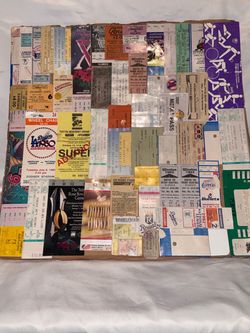 1980’s sports ticket stubs collage