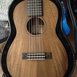 Pono AB-6 All Solid Acacia Nylon Guitalele - baritone uke size With Hardcase