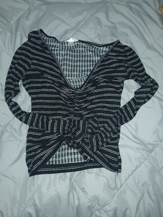 Girls Y2k Striped Crop Top