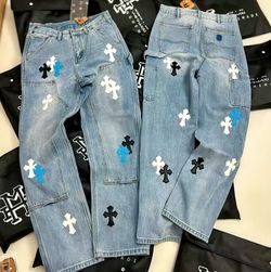 New chrome blue jeans size L