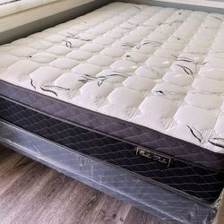 Queen Bamboo Plush Comfort Europillow Top 12inch Mattress 