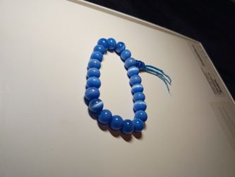 Blue cats eye glass beads