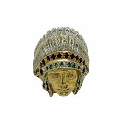 Ring yellow gold 14k. Indian Tribal Chief