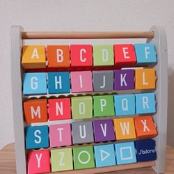 J'adore Wooden 2-In-1 Math Beads & ABC Animal Abacus