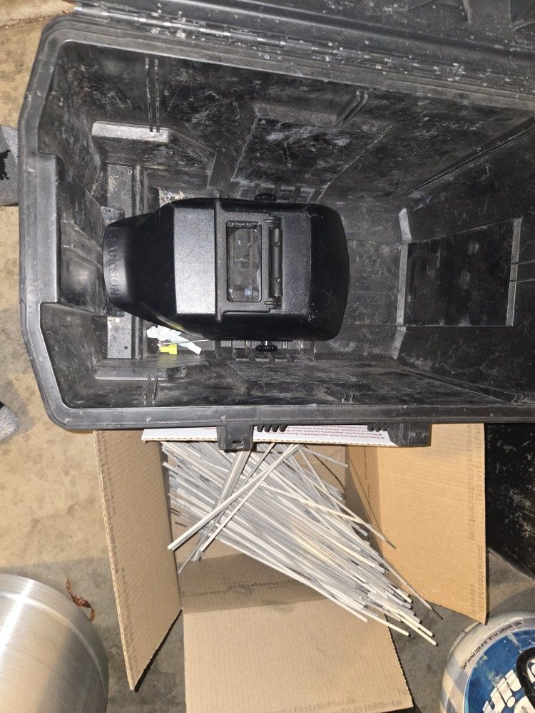 ToolBox, welding rods and helmet( Helmet Is sold)