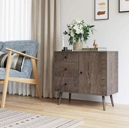 Storage Cabinet Mid-Century Modern Sideboard, Drawer Dresser,TV Stand Freestanding Cupboard for Home Office, Living Room Nightstand For Bedroom