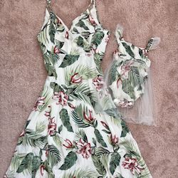 Mommy And Daughter Matching Hawaiian Dresses 