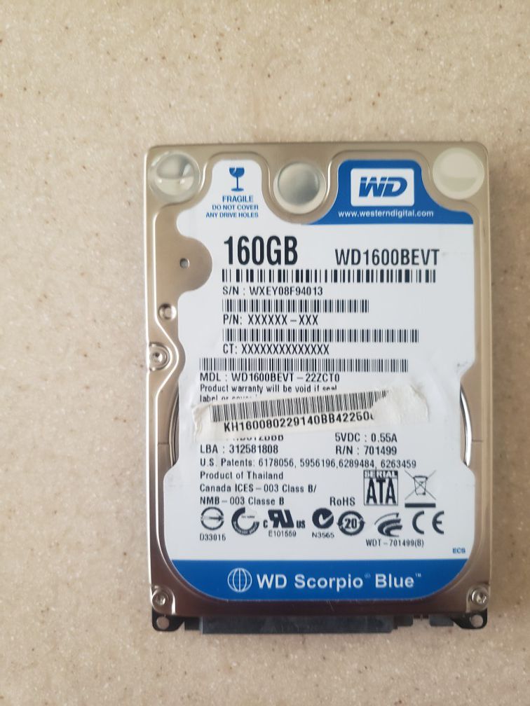 Western Digital 160 GB Hard drive