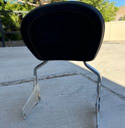 Harley Motorcycle Chrome& Leather Backrest
