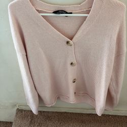 Baby Pink Button Cardigan 