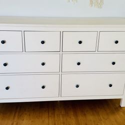 IKEA Hemmes 8 Draws Dresser White Stained 