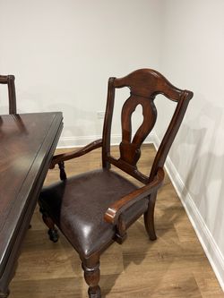 Dark Wood Dining Table with 6 Chairs