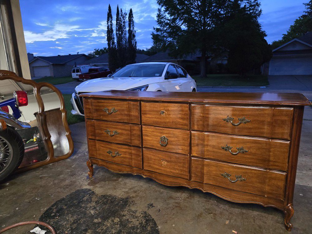 French Provincial Dresser And Mirror