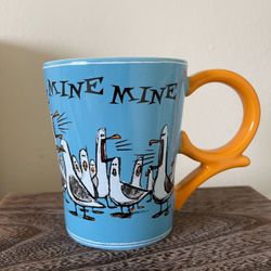 Disney Parks Finding Nemo Seagulls Mine Mine Mine Blue Mug With Yellow Handle