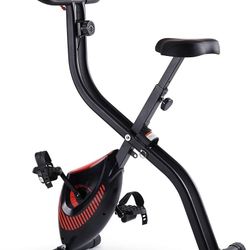 Bike 3 IN 1 Stationary Bike Folding Exercise Bike with 8-Level Adjustable Resistance Comfortable Seat Cushion LCD Monitor 265 lbs Weight Capacity for 