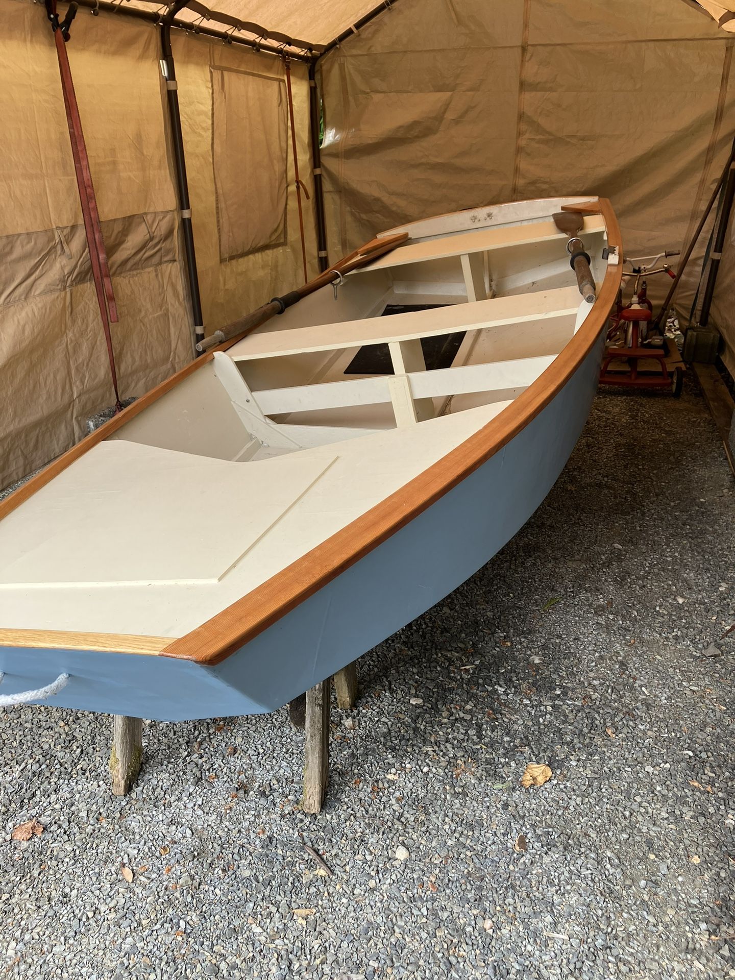 11.5ft Row Boat. Wooden Boat With Seats. 