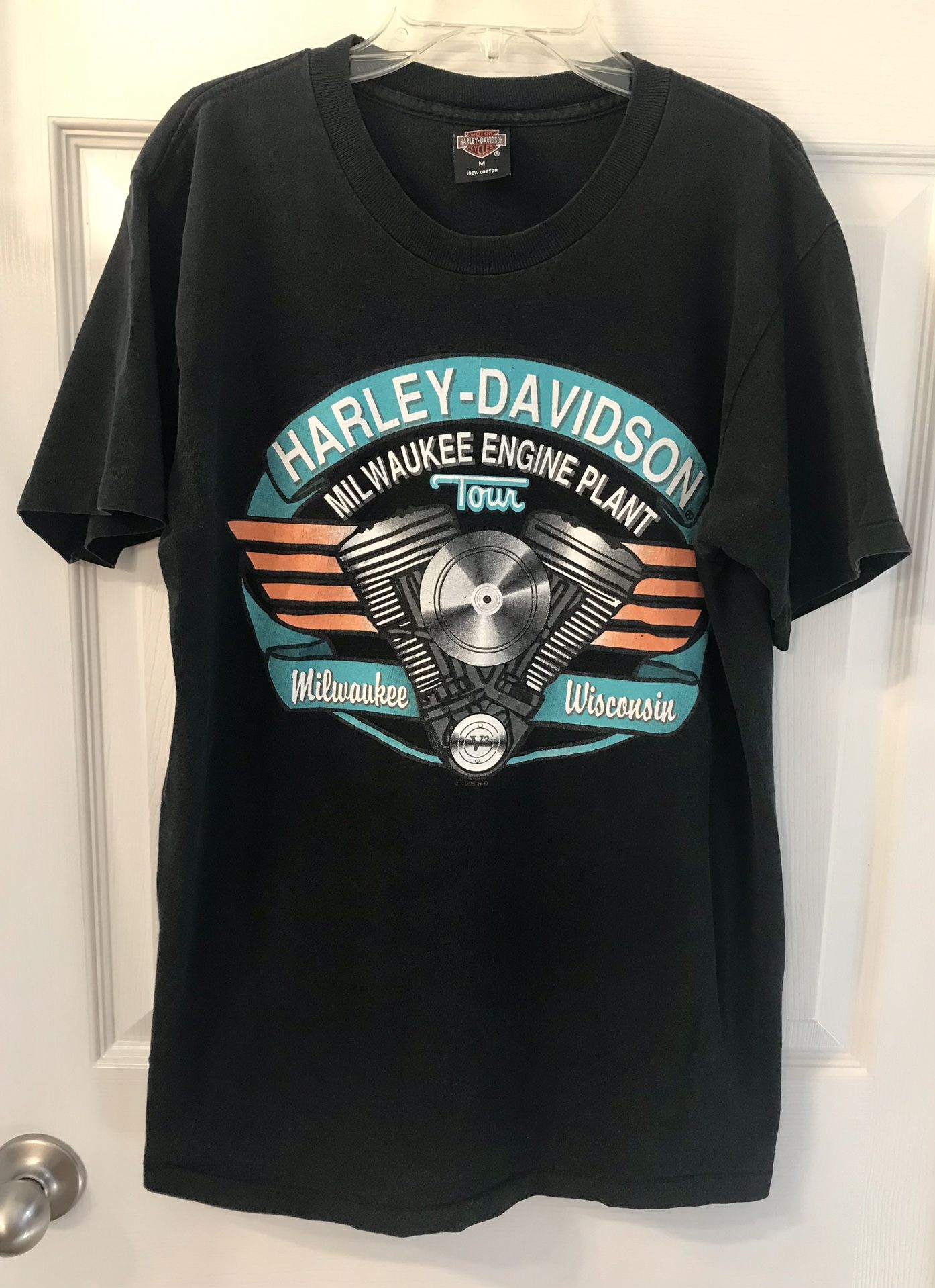 Vintage Harley Davidson Milwaukee Engine Plant Tour T-Shirt 1995