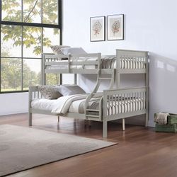 Bunk Bed Twin Full Grey Finish, New Especial price 