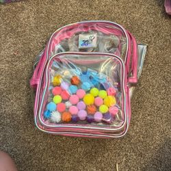 2010s Jojo Siwa Backpack With Pom Poms