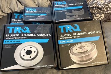 TRQ Front and Rear Brake Pad & Rotor, Shoe & Drum Kit