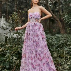 Women's Floral Print Ruched Backless Maxi Tube Evening Dresses, Chic Elegant Long Formal Dress, Evening Party Gown, Prom Dresses, Ladies Summer Clothe