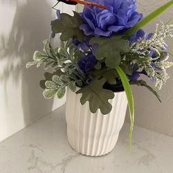 Flower Arrangement With White Ceramic vase